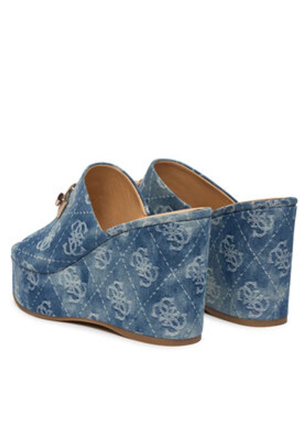 Guess Klapki FLJEV2 DEN04 Niebieski. Kolor: niebieski. Materiał: materiał