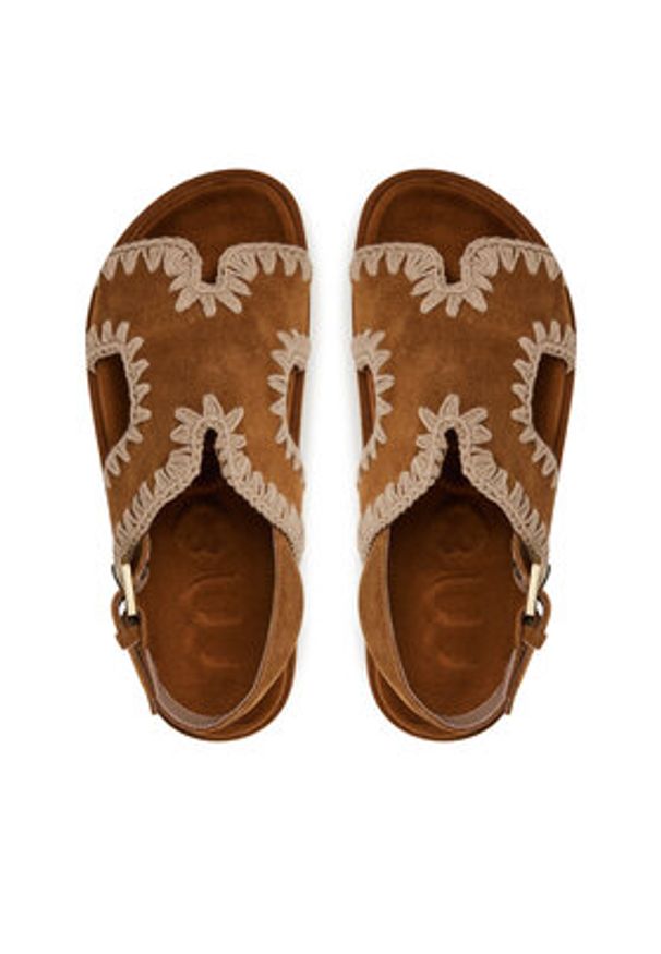 Mou Sandały Low bio sandal MU.SW631006A Brązowy. Kolor: brązowy. Materiał: skóra, zamsz