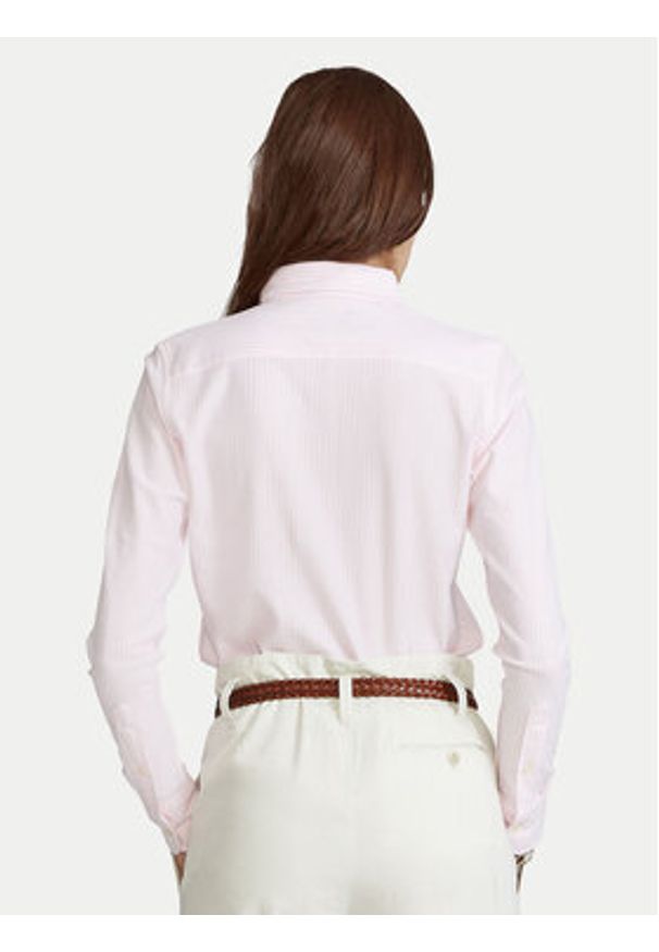 Polo Ralph Lauren Koszula Oxford 211664416 Różowy Slim Fit. Typ kołnierza: polo. Kolor: różowy. Materiał: bawełna
