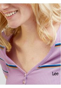 Lee T-Shirt L44KIQ63 112333689 Fioletowy Slim Fit. Kolor: fioletowy. Materiał: wiskoza