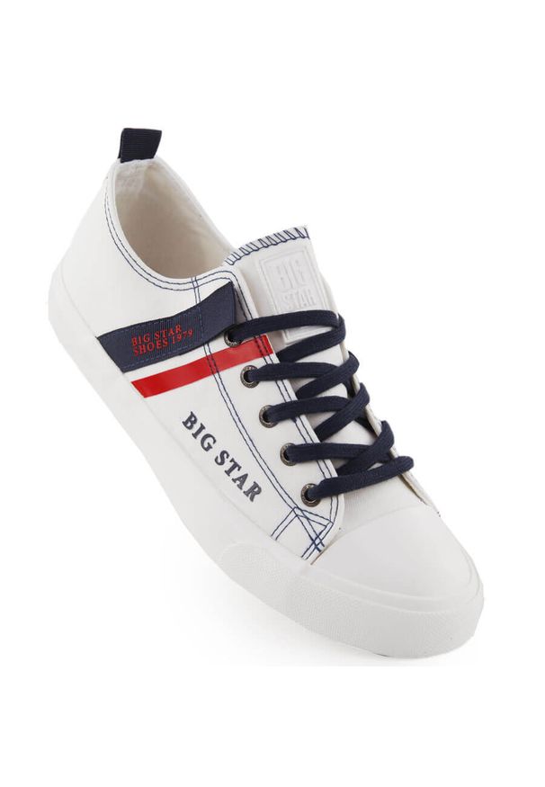 Big-Star - Trampki niskie męskie tekstylne białe Big Star LL174005. Kolor: biały. Materiał: materiał. Sezon: lato