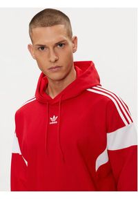 Adidas - adidas Bluza Adicolor Classics Cut Line Hoodie IB9945 Czerwony Loose Fit. Kolor: czerwony. Materiał: syntetyk