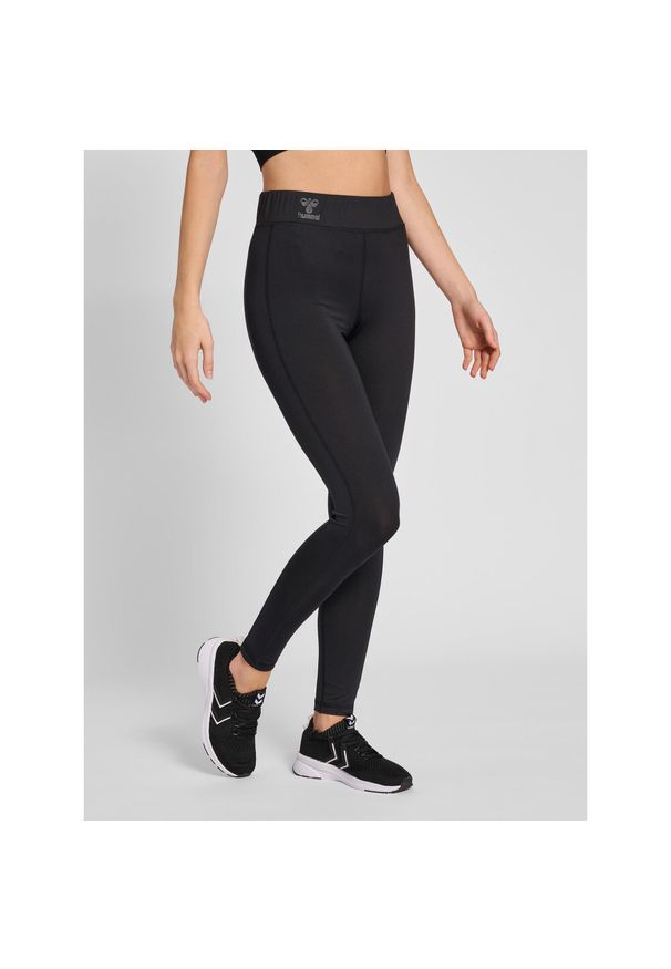 Damskie pełne legginsy Hummel q4 Hw. Kolor: czarny. Wzór: jodełka, nadruk