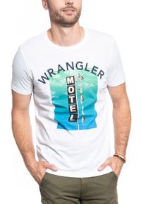 Wrangler - MĘSKI T-SHIRT WRANGLER SS GOOD TIMES TEE WHITE W7F8FK989