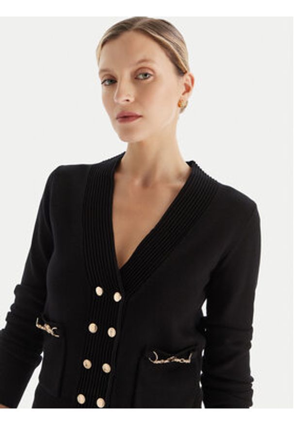 Fracomina Kardigan FR25WT8010K55601 Czarny Regular Fit. Kolor: czarny. Materiał: syntetyk