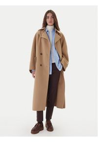 Weekend Max Mara Płaszcz wełniany Cadine 2525016022 Beżowy Regular Fit. Kolor: beżowy. Materiał: wełna #4