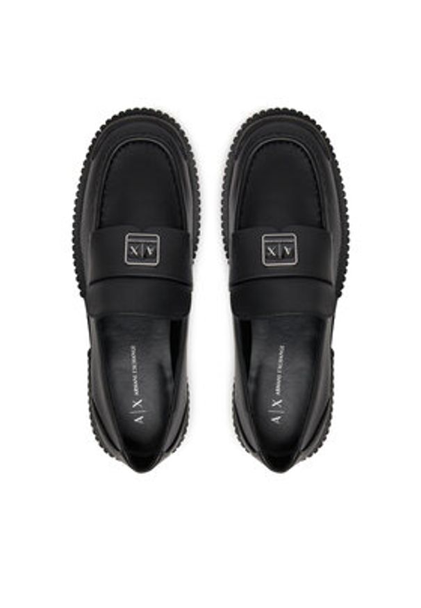 Armani Exchange Loafersy XDA006 XV874 00002 Czarny. Kolor: czarny. Materiał: skóra