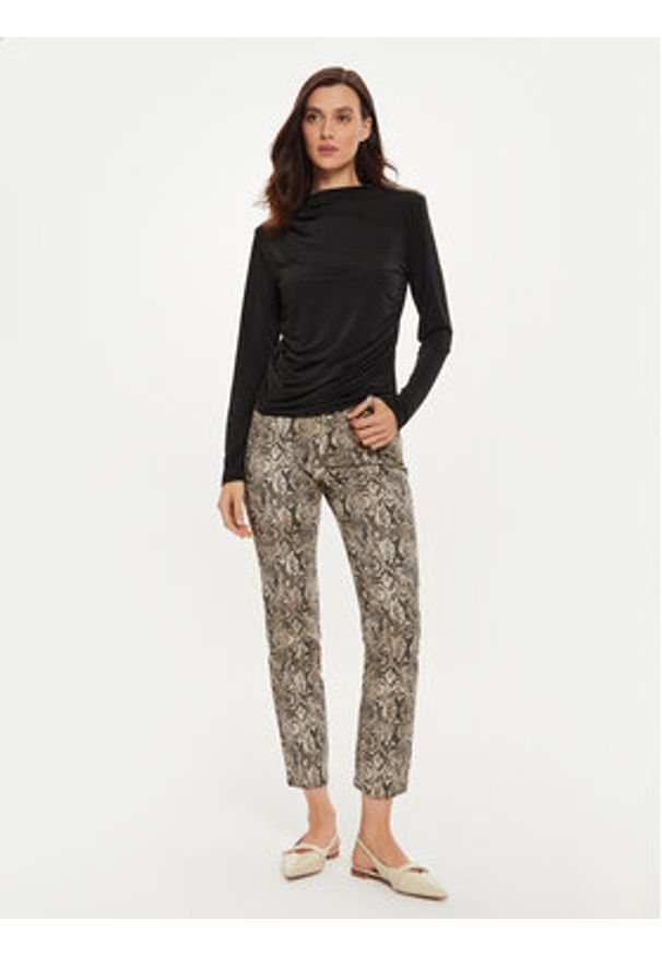 Sisley Spodnie materiałowe 4ZJSLE03S Brązowy Slim Fit. Kolor: brązowy. Materiał: syntetyk