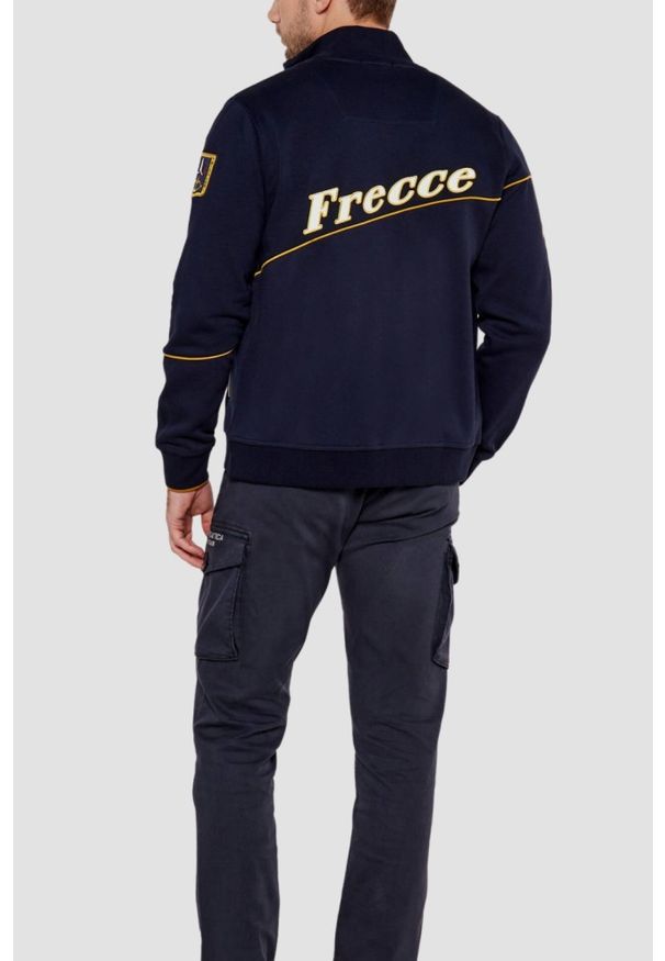 Aeronautica Militare - AERONAUTICA MILITARE Granatowa bluza męska Embroidered Color-block, Rozmiar 3XL. Kolor: niebieski