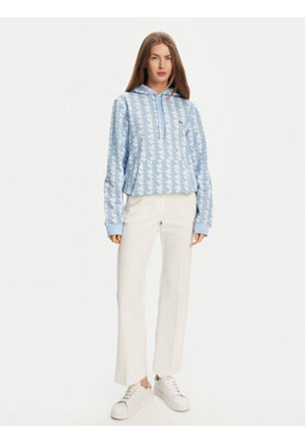 Lacoste Bluza SH2855 Błękitny Classic Fit. Kolor: niebieski. Materiał: bawełna