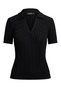 Lauren Ralph Lauren - LAUREN RALPH LAUREN Polo 200P14041002 Czarny Regular Fit. Typ kołnierza: polo. Kolor: czarny. Materiał: bawełna #2