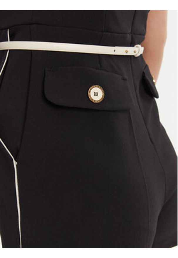 Elisabetta Franchi Kombinezon TU-T45-51E2 Czarny Regular Fit. Kolor: czarny. Materiał: syntetyk