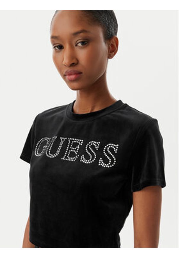 Guess T-Shirt V3BI01 K0232 Czarny Regular Fit. Kolor: czarny. Materiał: syntetyk