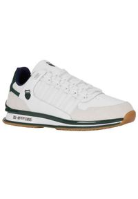 Buty do chodzenia męskie K-Swiss 08907186. Kolor: biały. Materiał: skóra. Szerokość cholewki: normalna. Sport: turystyka piesza