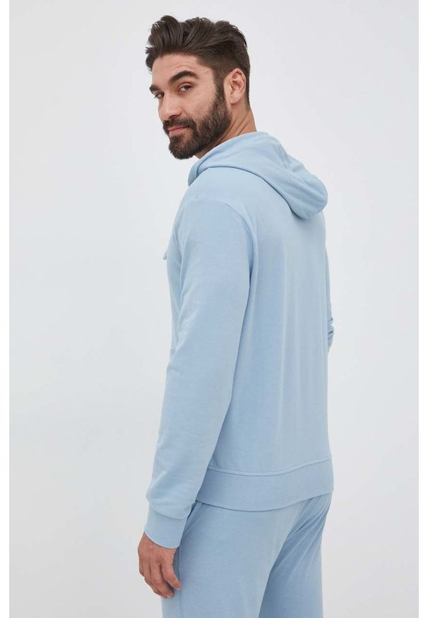 Polo Ralph Lauren bluza męska z kapturem gładka. Okazja: na co dzień. Typ kołnierza: polo, kaptur. Kolor: niebieski. Materiał: dzianina. Wzór: gładki. Styl: casual
