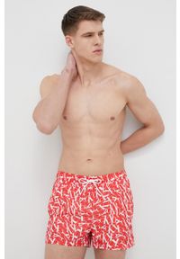 Calvin Klein szorty kąpielowe kolor czerwony. Kolor: czerwony. Materiał: tkanina, włókno, materiał #1