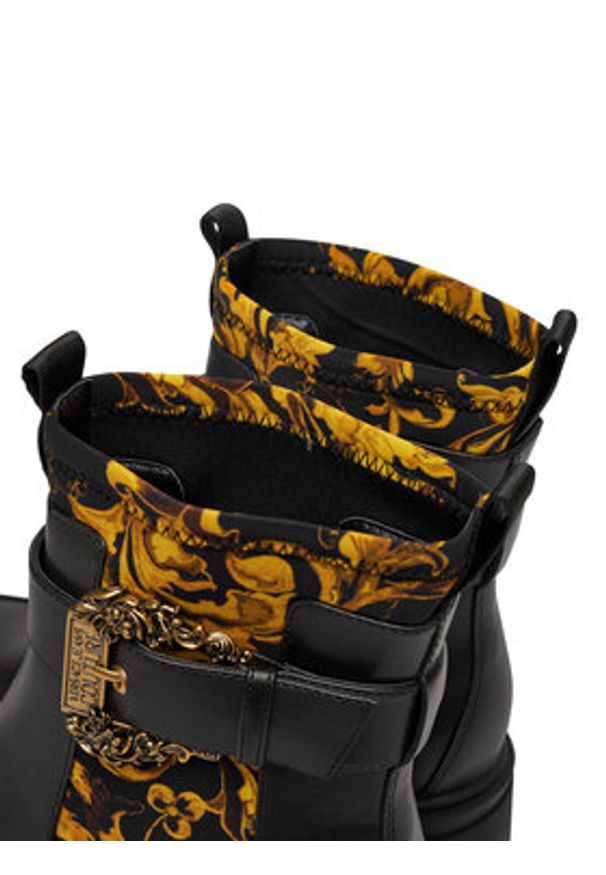 Versace Jeans Couture Botki 79VA3S84 Czarny. Kolor: czarny. Materiał: skóra