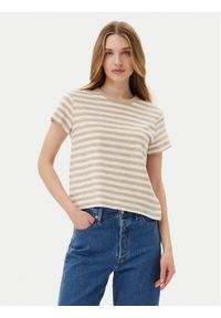 GAP - Gap T-Shirt 723661-01 Beżowy Regular Fit. Kolor: beżowy. Materiał: bawełna