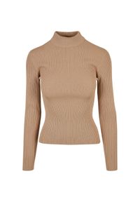 Damski sweter z prążkowanym golfem Urban Classics GT. Typ kołnierza: golf. Kolor: beżowy. Materiał: prążkowany. Sezon: zima. Sport: golf #1