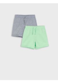 Sinsay - Szorty 2 pack - zielony. Kolor: zielony. Materiał: bawełna