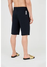 EA7 Emporio Armani - EA7 Granatowe shorty męskie z białym logo, Rozmiar S. Kolor: niebieski. Materiał: bawełna. Długość: krótkie #3