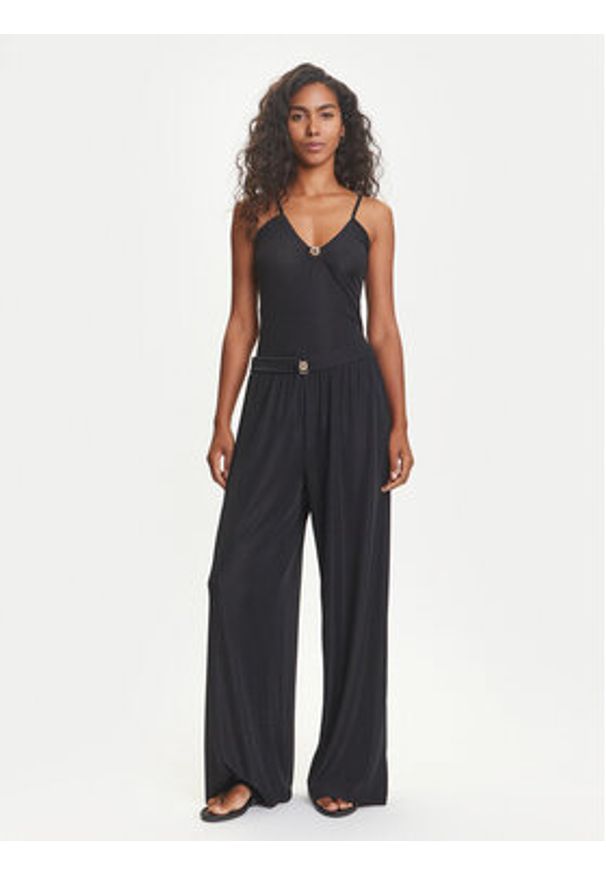 Emporio Armani Top EW001292 AF12206 FC043 Czarny Slim Fit. Kolor: czarny. Materiał: syntetyk