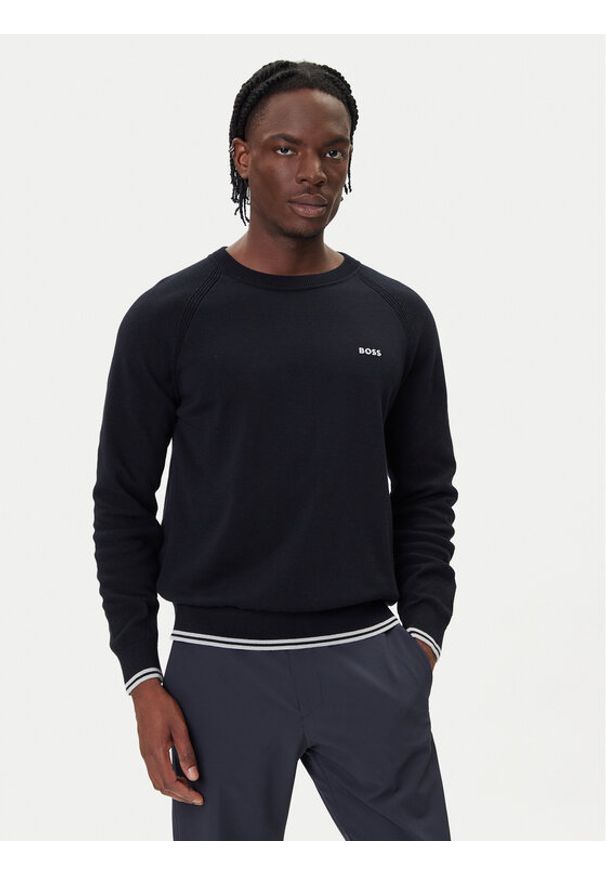 BOSS Sweter K_Zone CN 50541938 Granatowy Regular Fit. Kolor: niebieski. Materiał: bawełna, syntetyk