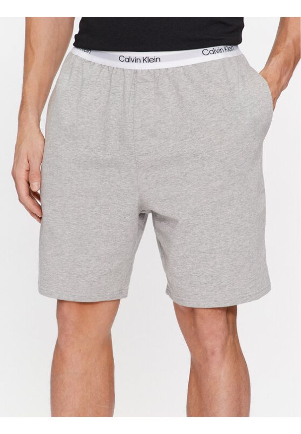 Calvin Klein Underwear Szorty piżamowe 000NM2303E Szary Regular Fit. Kolor: szary. Materiał: bawełna