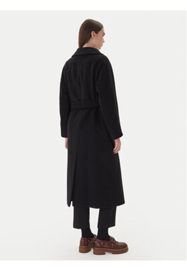 Weekend Max Mara Płaszcz wełniany Tempera 2525016082 Czarny Regular Fit. Kolor: czarny. Materiał: wełna