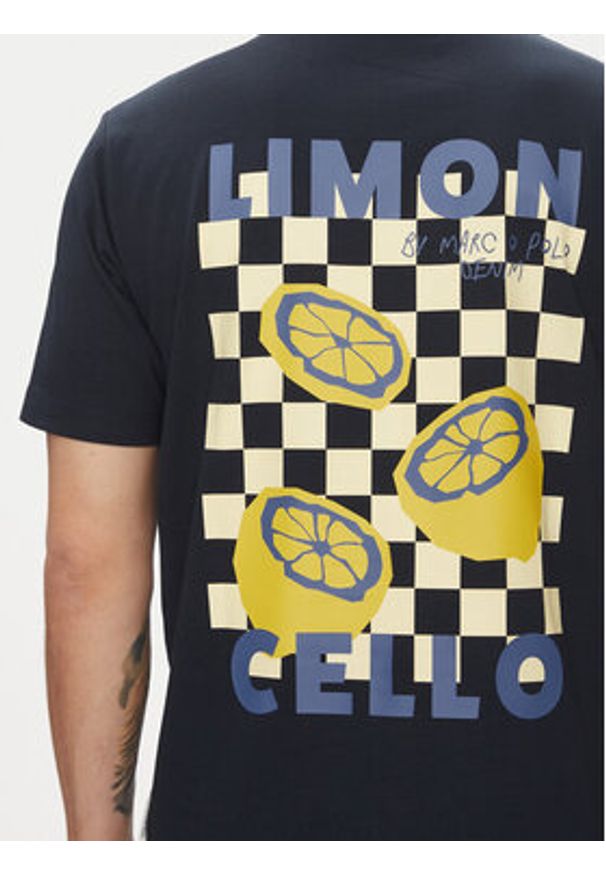 Marc O'Polo Denim T-Shirt 500 0007 263 Granatowy Oversize. Typ kołnierza: polo. Kolor: niebieski. Materiał: bawełna