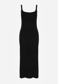 Renee - Czarna Wiskozowa Sukienka Bodycon na Szerokich Ramiączkach Amadina. Kolor: czarny. Materiał: wiskoza. Długość rękawa: na ramiączkach. Wzór: gładki. Typ sukienki: bodycon #8