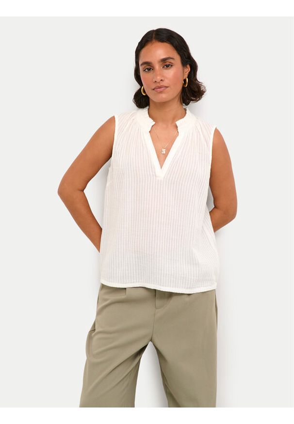Kaffe Top Alice 10508545 Biały Regular Fit. Kolor: biały. Materiał: bawełna