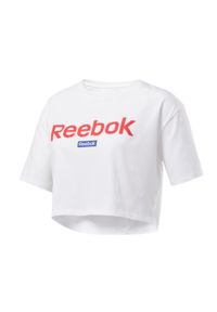 Koszulka sportowa damska Reebok Linear Logo Crop Tee. Kolor: biały. Długość rękawa: krótki rękaw. Długość: krótkie #1