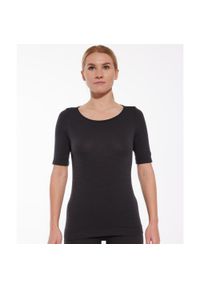 Koszulka damska z krótkim rękawem Brubeck JOGA MERINO. Kolor: szary. Długość rękawa: krótki rękaw. Długość: krótkie. Sport: joga i pilates #1