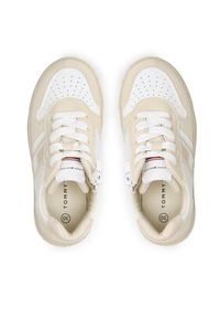 TOMMY HILFIGER - Tommy Hilfiger Sneakersy Flag Low Cut Lace-Up Sneaker T3X9-32870-1467 M Beżowy. Kolor: beżowy. Materiał: skóra