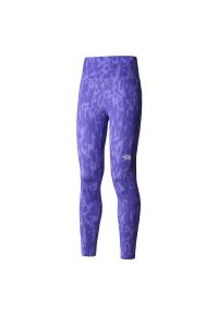 Legginsy The North Face Flex 0A886RWI01 - fioletowe. Stan: podwyższony. Kolor: fioletowy. Materiał: materiał, poliester, elastan. Wzór: aplikacja