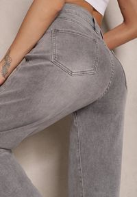 Renee - Szare Jeansy Mom Fit High Waist Ivelapis. Okazja: na co dzień, na spacer. Stan: podwyższony. Kolor: szary. Wzór: nadruk. Styl: casual, elegancki #5