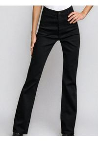 Sinsay - Jeansy flare high waist - czarny. Stan: podwyższony. Kolor: czarny