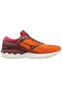 Buty do biegania męskie Mizuno Wave Skyrise. Zapięcie: sznurówki. Kolor: czerwony, wielokolorowy, brązowy. Materiał: guma, materiał, tkanina, syntetyk. Szerokość cholewki: normalna. Model: Mizuno Wave