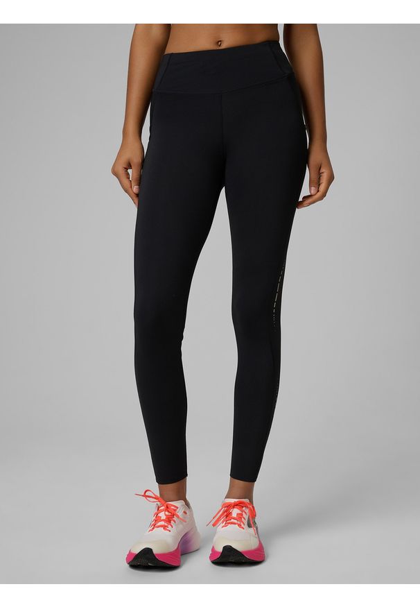 4f - 4F Legginsy do biegania szybkoschnące damskie - czarne XL. Stan: podwyższony. Kolor: czarny. Sport: fitness, bieganie