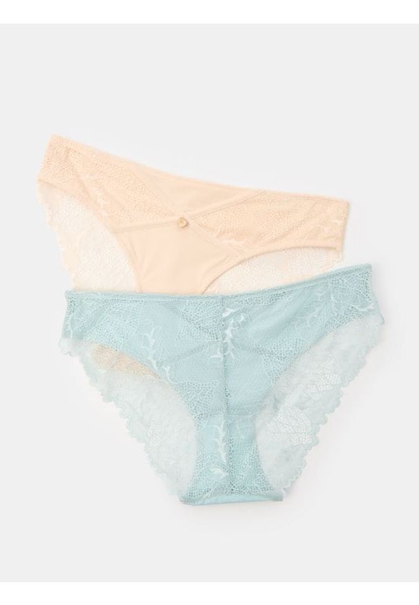 Sinsay - Majtki figi koronkowe 2 pack - wielobarwny. Materiał: koronka