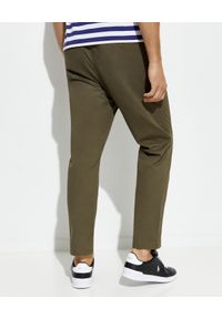 Ralph Lauren - RALPH LAUREN - Oliwkowe spodnie Prepster. Kolor: zielony. Materiał: bawełna. Wzór: haft