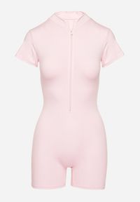 Born2be - Różowy Taliowany Rozpinany Kombinezon Devioris. Okazja: na co dzień. Kolor: różowy. Styl: klasyczny, casual #6