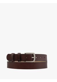 Ryłko - Ciemnobrązowy pasek męski ze skóry licowej PASEK MĘSKI. Kolor: brązowy. Materiał: skóra. Styl: klasyczny, street, elegancki, casual #1