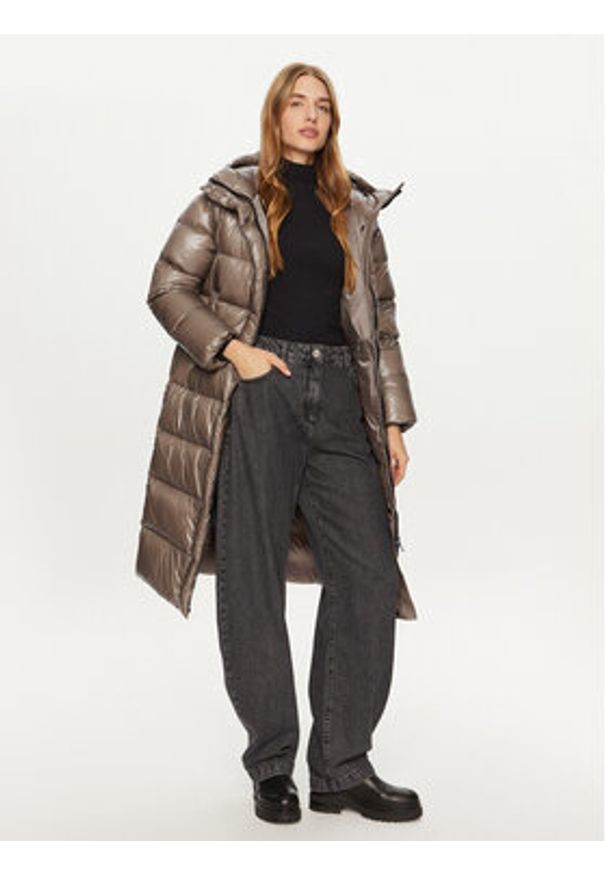 Hetrego - Hetregó Kurtka puchowa Tara 8N728 Beżowy Regular Fit. Kolor: beżowy. Materiał: syntetyk