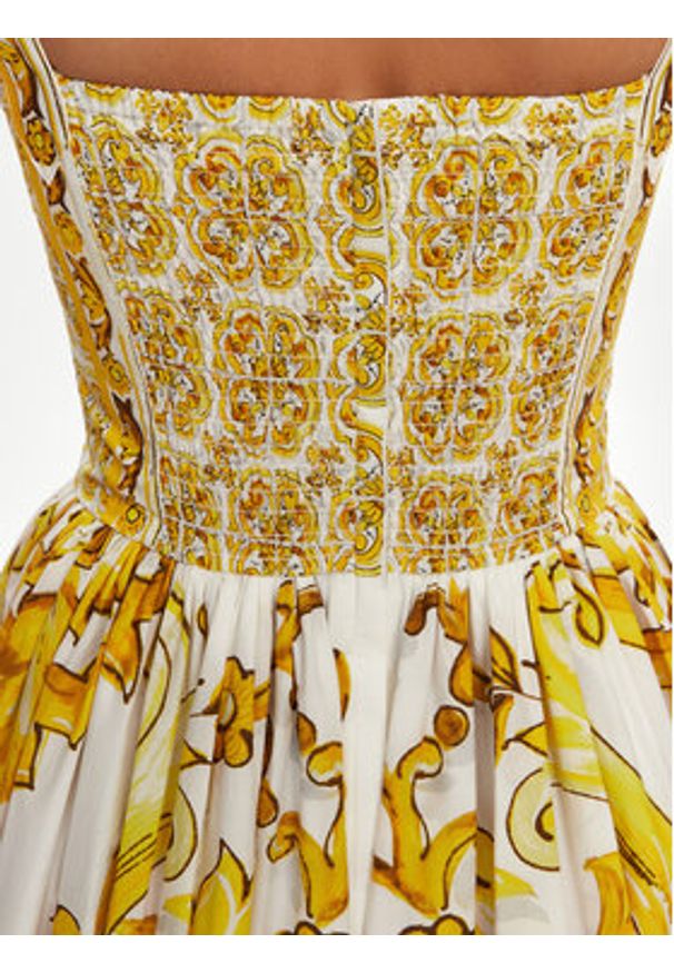 DOLCE & GABBANA - Dolce&Gabbana Sukienka letnia F6AEIT HH5A1 Żółty Regular Fit. Kolor: żółty. Materiał: bawełna. Sezon: lato