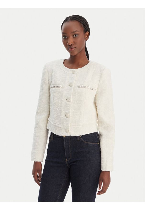 Guess Marynarka W6RL54 WJ632 Écru Regular Fit. Materiał: syntetyk