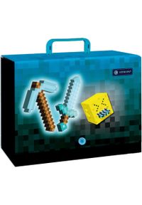 Teczka z rączką XL 9cm twarda na przybory prace rysunki A4 Blue Pixel ASTRA #1