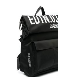 DSQUARED2 - Czarny plecak z logo Dsquared2. Kolor: czarny. Materiał: tkanina. Wzór: aplikacja, nadruk #3