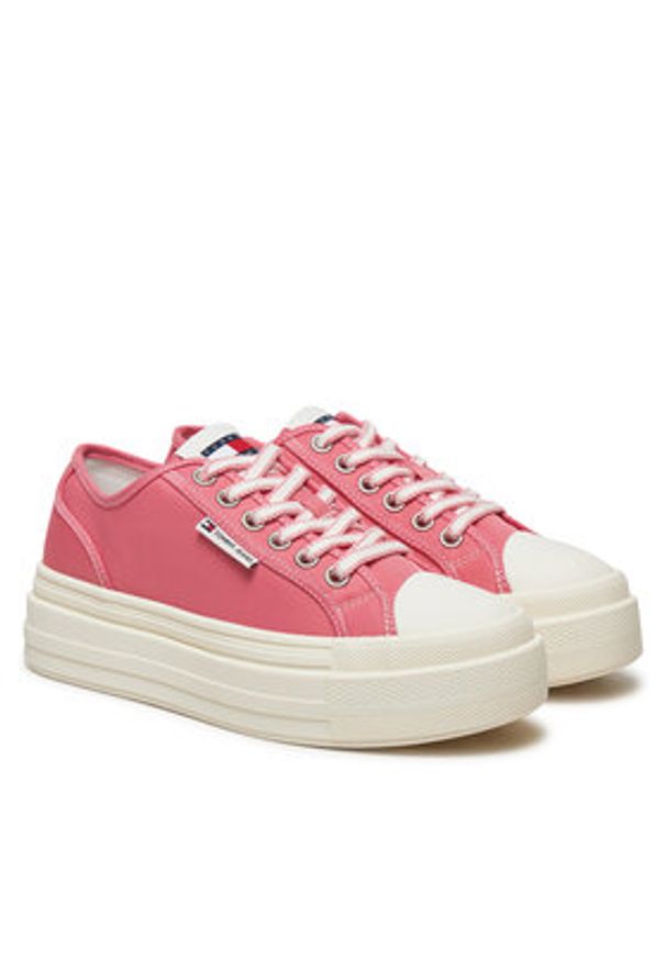 Tommy Jeans Trampki Foxing EN0EN02713 Różowy. Kolor: różowy. Materiał: materiał